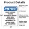 Signmission Door Locked During Business Hours, 18 in W x Rectangle, Vinyl Decal OS-2PACK-NS-D-1824-V-11492 - alternate 2